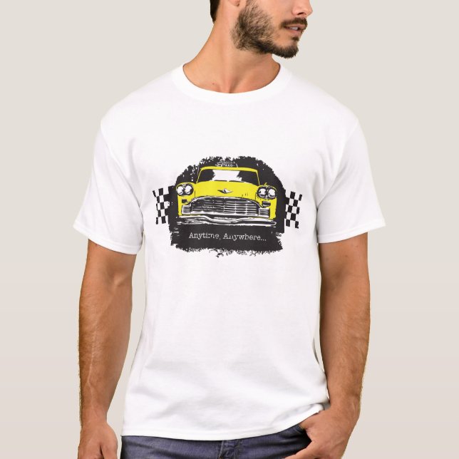 T - Shirt des Schachbrett-Fahrerhaus-Taxi-Fahrers (Vorderseite)
