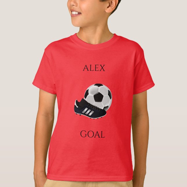 T - Shirt des SOCCER-Jungen, personalisierter Name (Vorderseite)