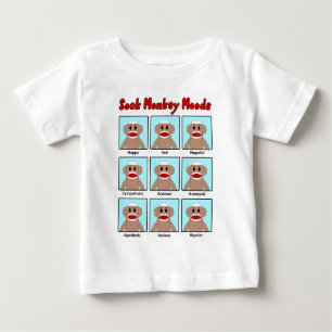 T - Shirt des Sock Monkey Moods-Säuglings