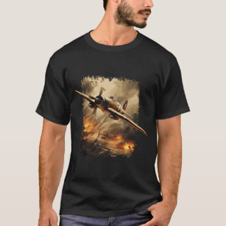 T - Shirt des Vintagen Kampfes gegen das Flugzeug 