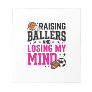 T-Shirt-Design für Sportmütter, die Baller großzie Notizblock