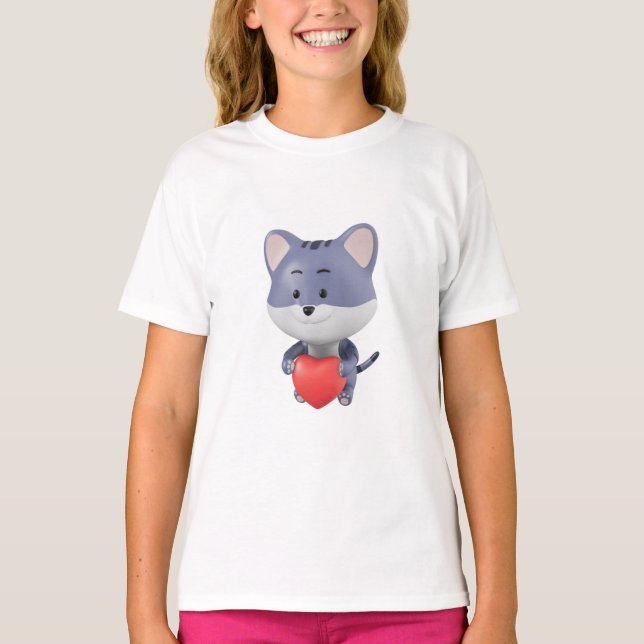 T-Shirt-Design mit Katze T-Shirt (Vorderseite)