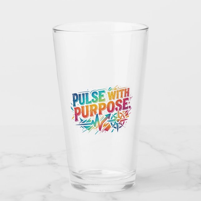 T-Shirt-Design 'Pulse with Purpose' Glas (Vorderseite)
