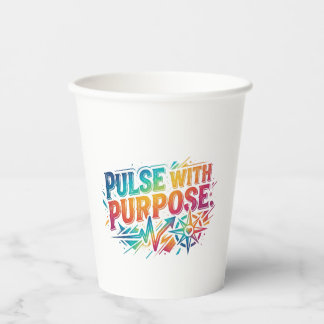 T-Shirt-Design 'Pulse with Purpose' Pappbecher