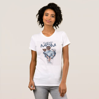 T-Shirt-Design Super Mom Wasserfarben-Illustration T-Shirt