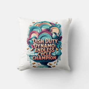 T-Shirt 'Dish Duty Dynamo', Endloser Zyklus-Champi Kissen