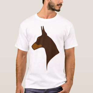T - Shirt - Doberman Kopf in Rot und Rost
