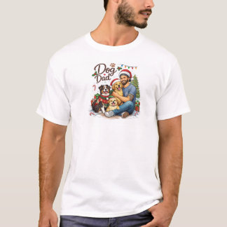 T-Shirt 'Dog Dad Weihnachtszauber' – Lustiges Weih