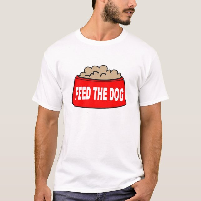 T - Shirt Dog Food Bowl Red Fütterte den Hund (Vorderseite)