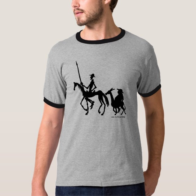 T - Shirt Don Quichote und Sancho Panza grafischer (Vorderseite)