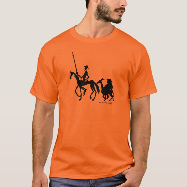 T - Shirt Don Quichote und Sancho Panza grafischer (Vorderseite)