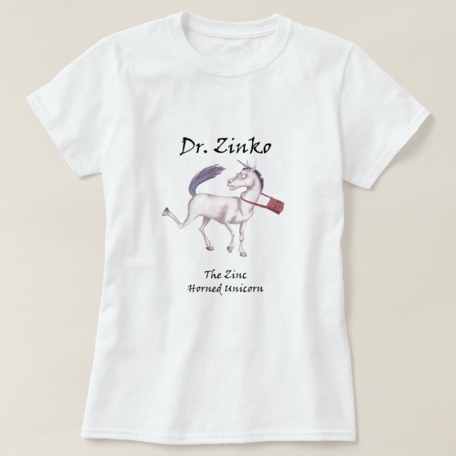 T-Shirt Dr.-Zinko The Zink-Gehörnt Unicorn (Design vorne)