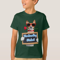 T - Shirt Dunkelgrün Witzhund gemustert