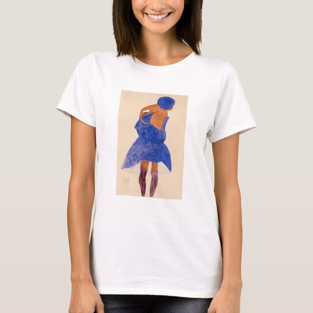 T-SHIRT: EGON SCHIELE: STEHENDES MÄDCHEN: 1908 T-Shirt (Vorderseite)