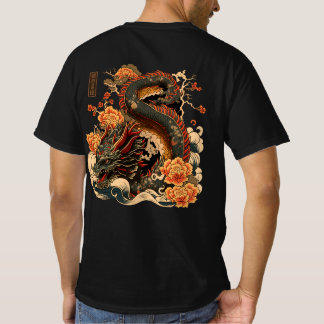 T - Shirt eines Drachen im traditionellen japanisc