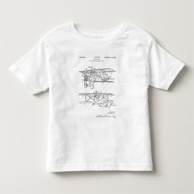 T - Shirt eines Flugzeugpatentdiagramms (Vorderseite)