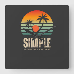 T-Shirt Einfacher Sonnenuntergang - Tropical vibes Quadratische Wanduhr