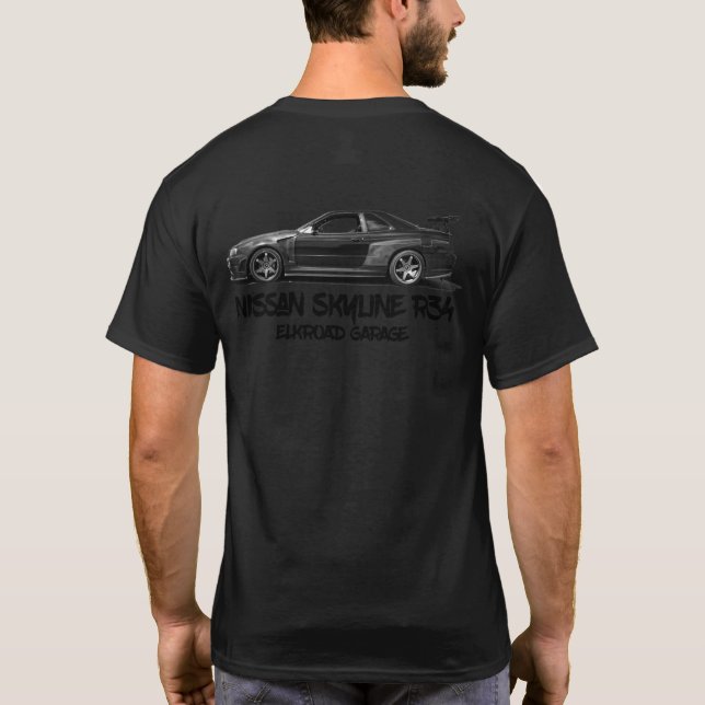 T - Shirt Elkroad Skyline R34 (Rückseite)
