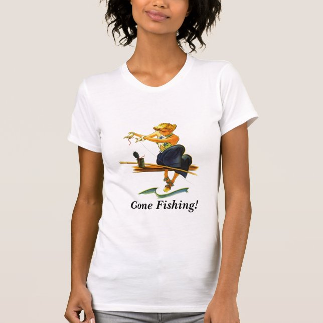 T - Shirt-Entwurf Dame, Baiting Hook Fish zu T-Shirt (Vorderseite)