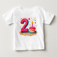 T - Shirt-Entwürfe für einen 2-jährigen Geburtstag