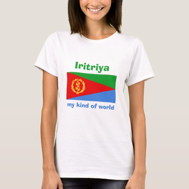 T - Shirt Eritrea + Karte + Text (Vorderseite)