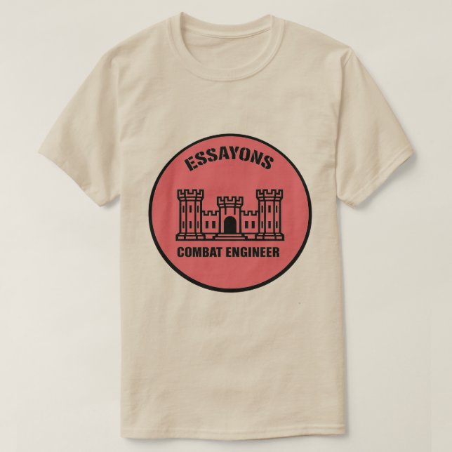 T-Shirt Essayons Combat Engineer Abzeichen Tee (Design vorne)