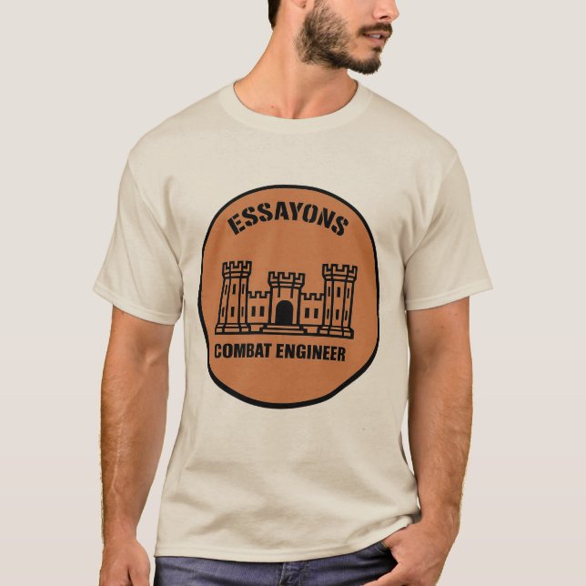 T-Shirt Essayons Combat Engineer Abzeichen Tee (Vorderseite)