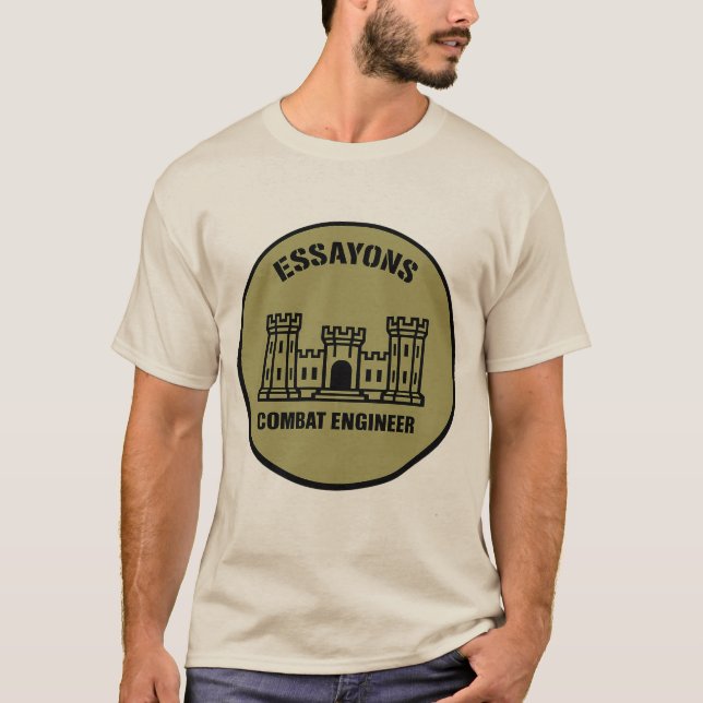 T-Shirt Essayons Combat Engineer Abzeichen Tee (Vorderseite)