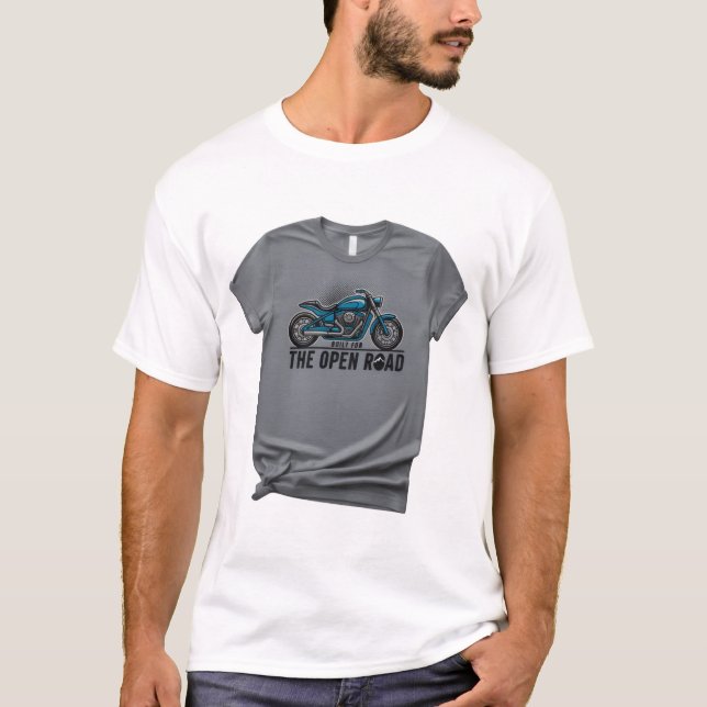 T-Shirt Fahrt Wildes Motorrad-Design (Vorderseite)