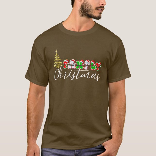 T-Shirt : Family Christmas (brown) (Vorderseite)