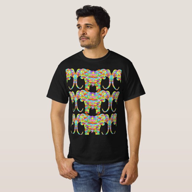 T - Shirt Farbiger Elefant (Vorne ganz)
