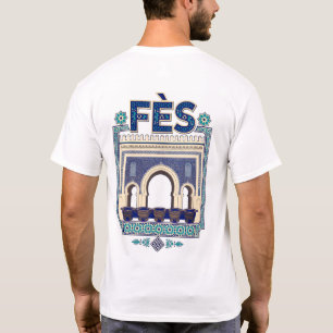 T-Shirt Fès Marokko - architektonische Illustratio
