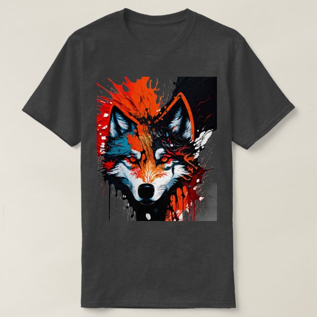 T - Shirt Fire Wolf (Design vorne)