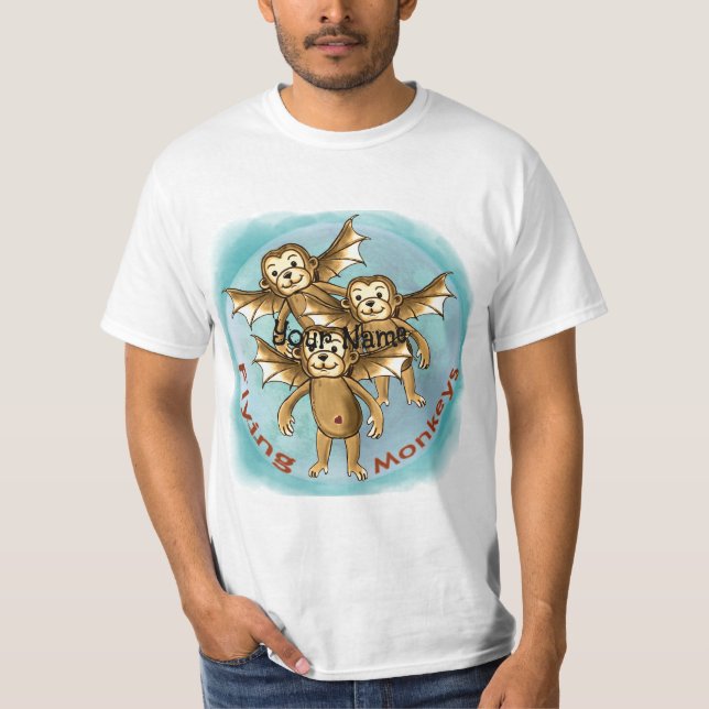 T - Shirt fliegender Affen (Vorderseite)