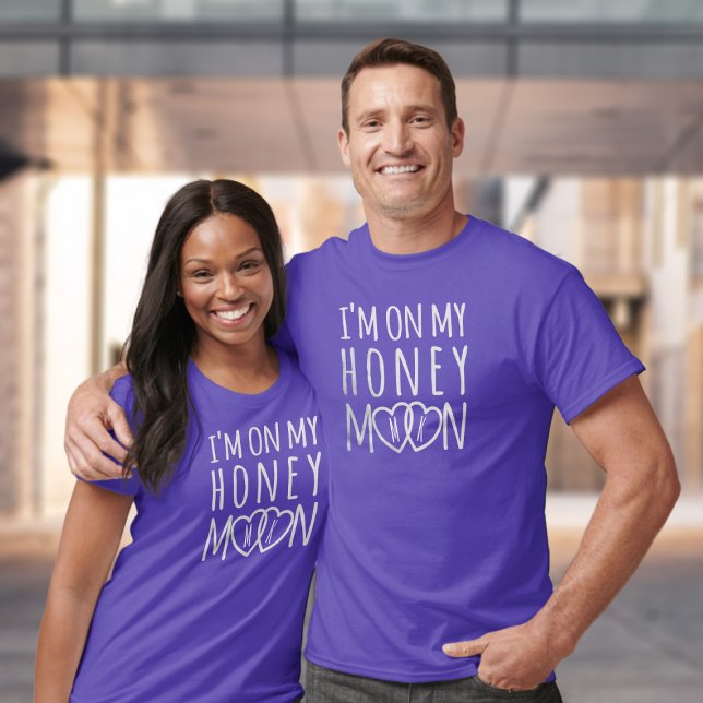 T-Shirt Flitterwochen Braut oder Bräutigam (Add your initials to the hearts and enjoy your journey of love together)