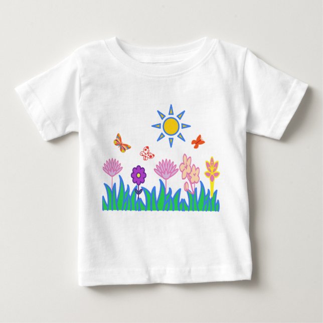 T shirt flores mariposas sol naturaleza Camiceta (Vorderseite)