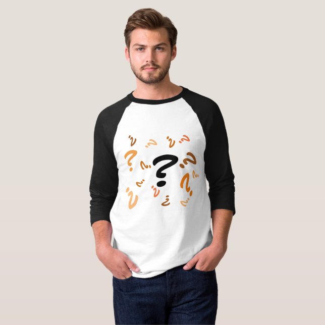 T - Shirt - Fragezeichen in Orange und Braun (Vorne ganz)