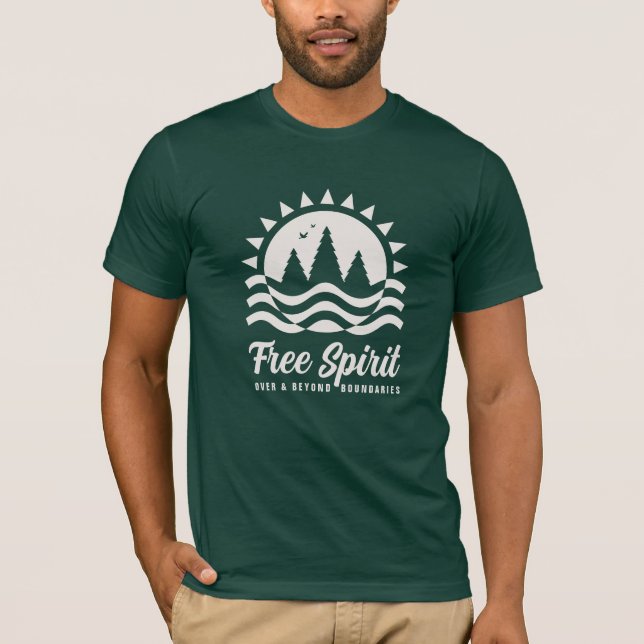 T-Shirt 'Freier Geist über Grenzen hinaus Fluss' (Vorderseite)