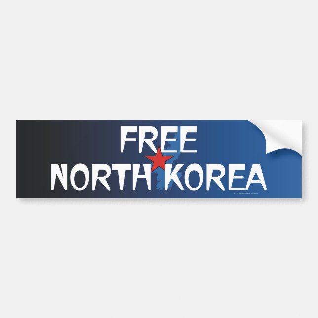T-SHIRT freies Nordkorea Autoaufkleber (Vorne)