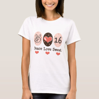 T - Shirt FriedensLiebe-16. Geburtstag 16