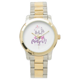 T-Shirt Frohe Muttertag Mädchen  Armbanduhr