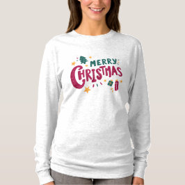 T Shirt frohe Weihnachtsbaumwünsche Santa Claus