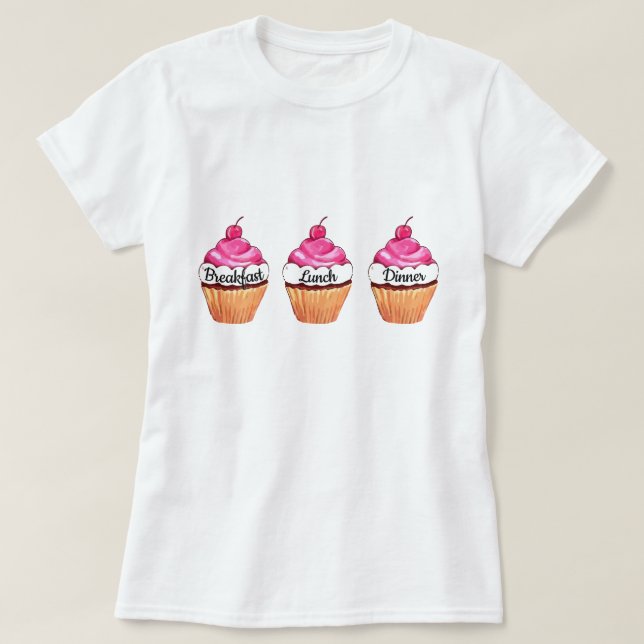 T - Shirt Frühstück, Mittag- und Abendessen (Design vorne)