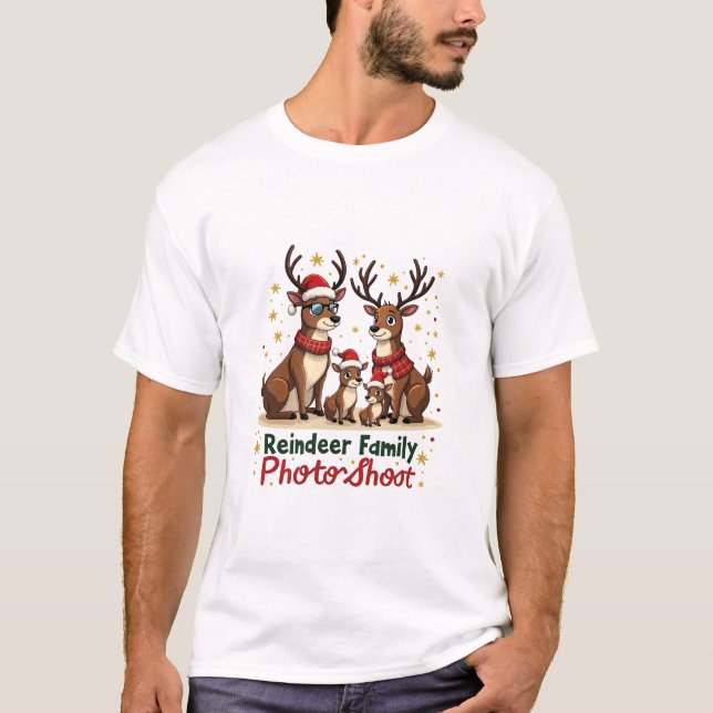 T-shirt-Funny Christmas Reindeer Family  T-Shirt (Vorderseite)