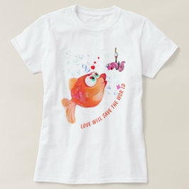 T - Shirt "Funny Fish and Worm" - Benutzerdefinier