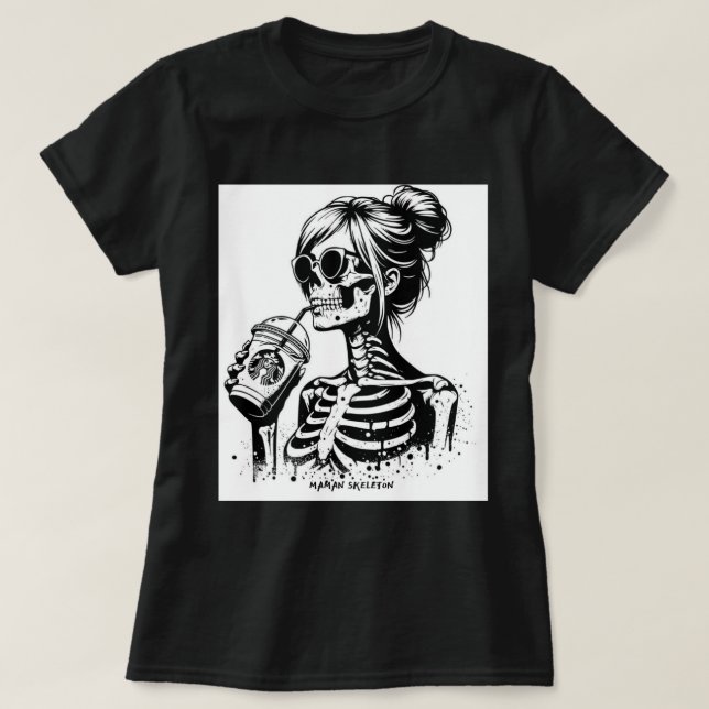 T - SHIRT FUNNY MAMAN SKELETON (Design vorne)