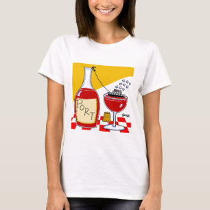 T-Shirt "Funny Port Wine and Cruise Ship Cartoon"