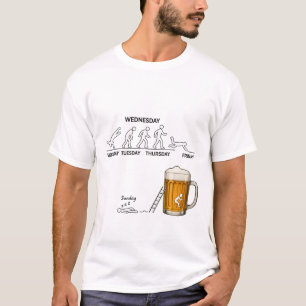 T - Shirt Funny Workweek Evolution Beer