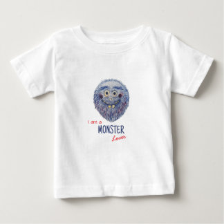 T-Shirt für Babys Kleiner Lustiger Blauer Monster
