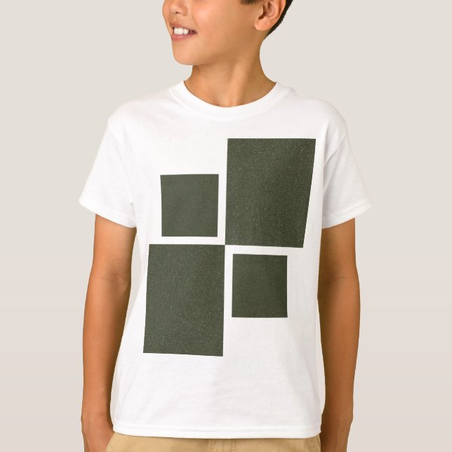 T-Shirt für benutzerdefinierbare Moss-Grünquadrate (Vorderseite)